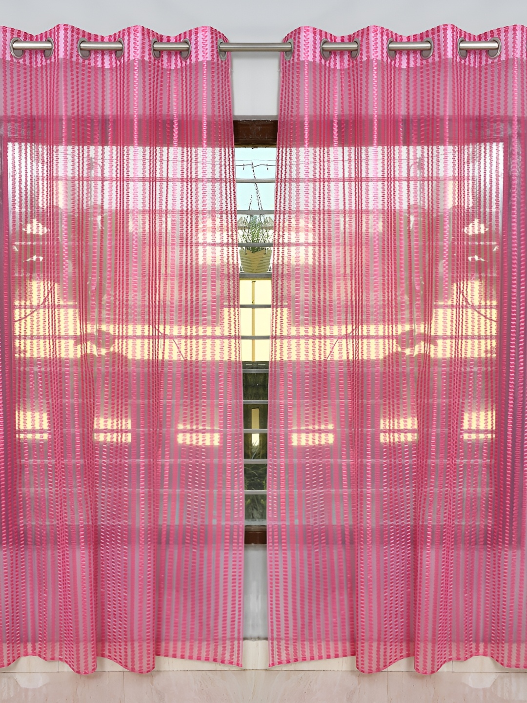 

Galaxy Home Decor Pink Floral Room Darkening Long Door Curtain