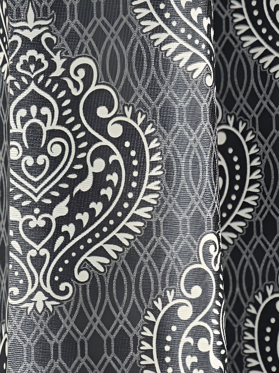 

Galaxy Home Decor Grey Set of 3 Floral Room Darkening Door Curtain