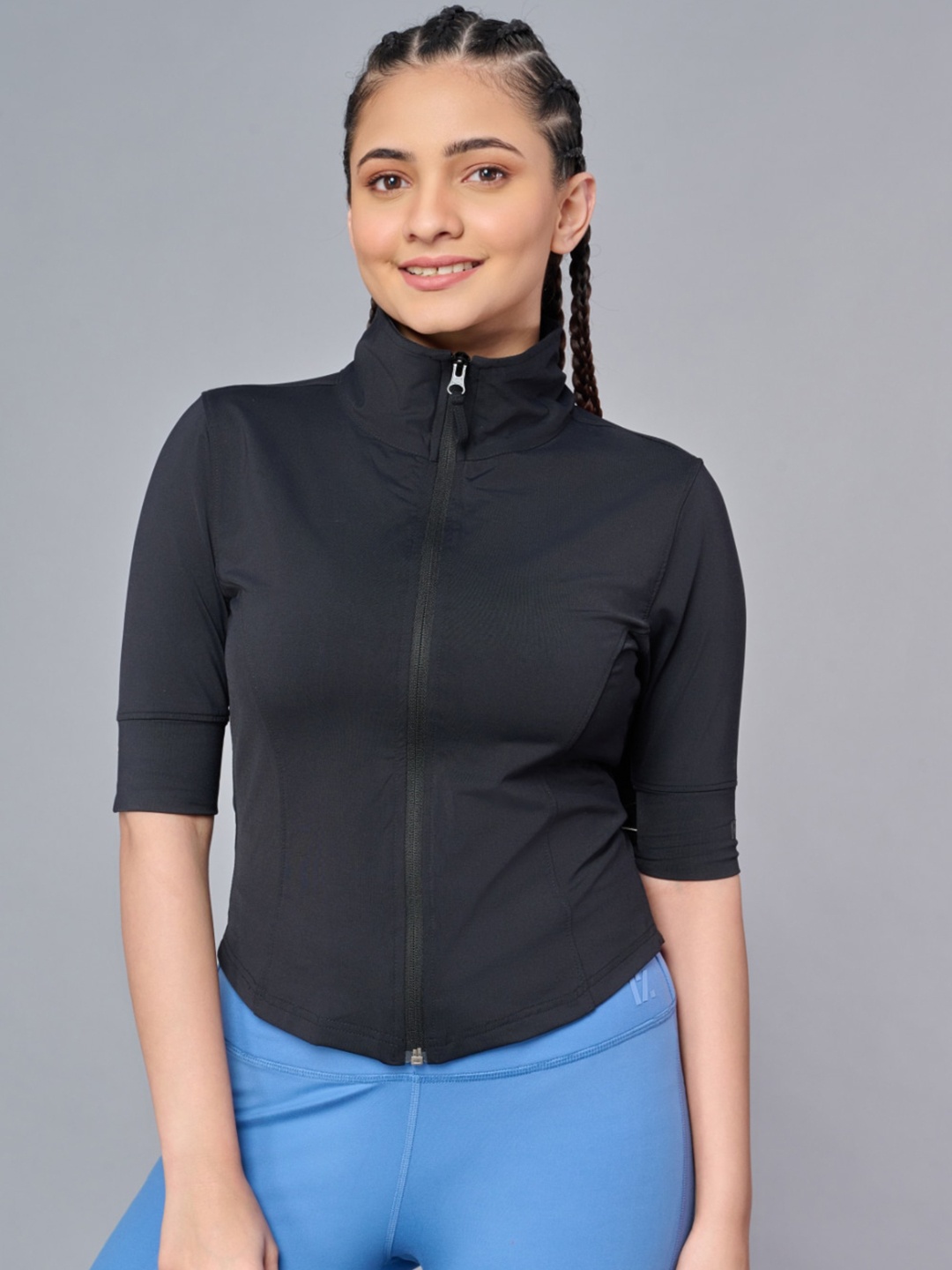 

RYZ Women Lightweight Training or Gym Tailored Jacket, Black