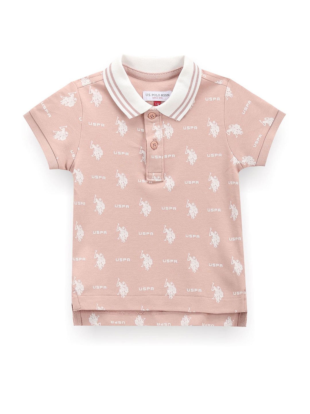 

U.S. Polo Assn. Kids Boys Printed Polo Collar T-shirt, Pink