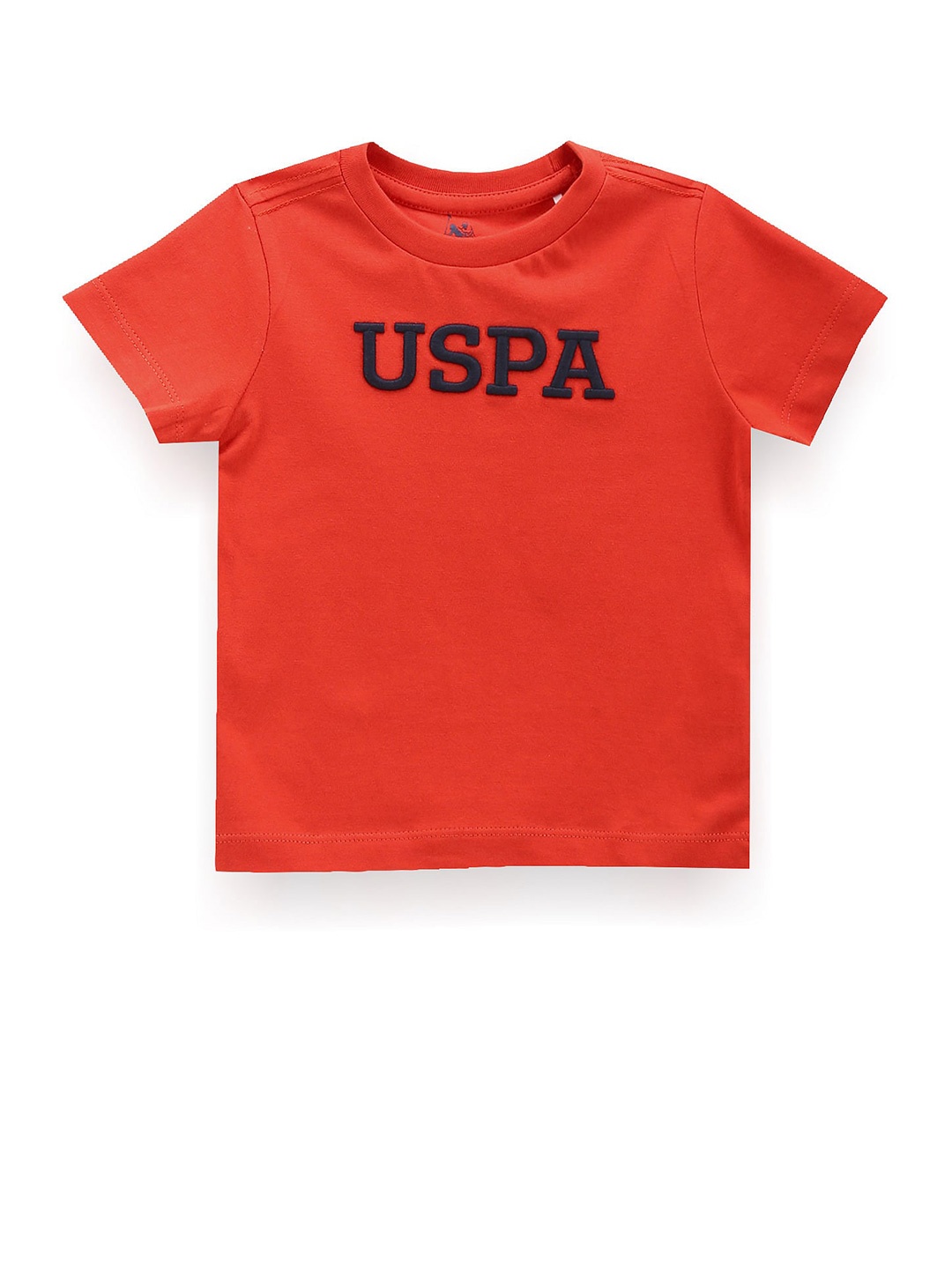 

U.S. Polo Assn. Kids Boys Typography Printed Applique T-shirt, Orange