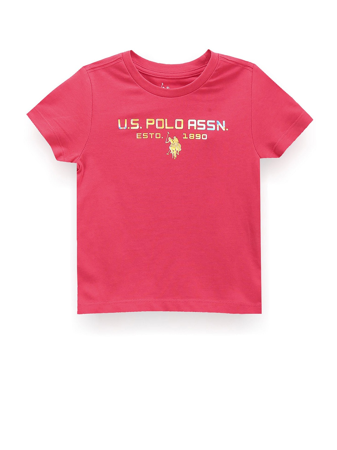 

U.S. Polo Assn. Kids Boys Typography Printed T-shirt, Red