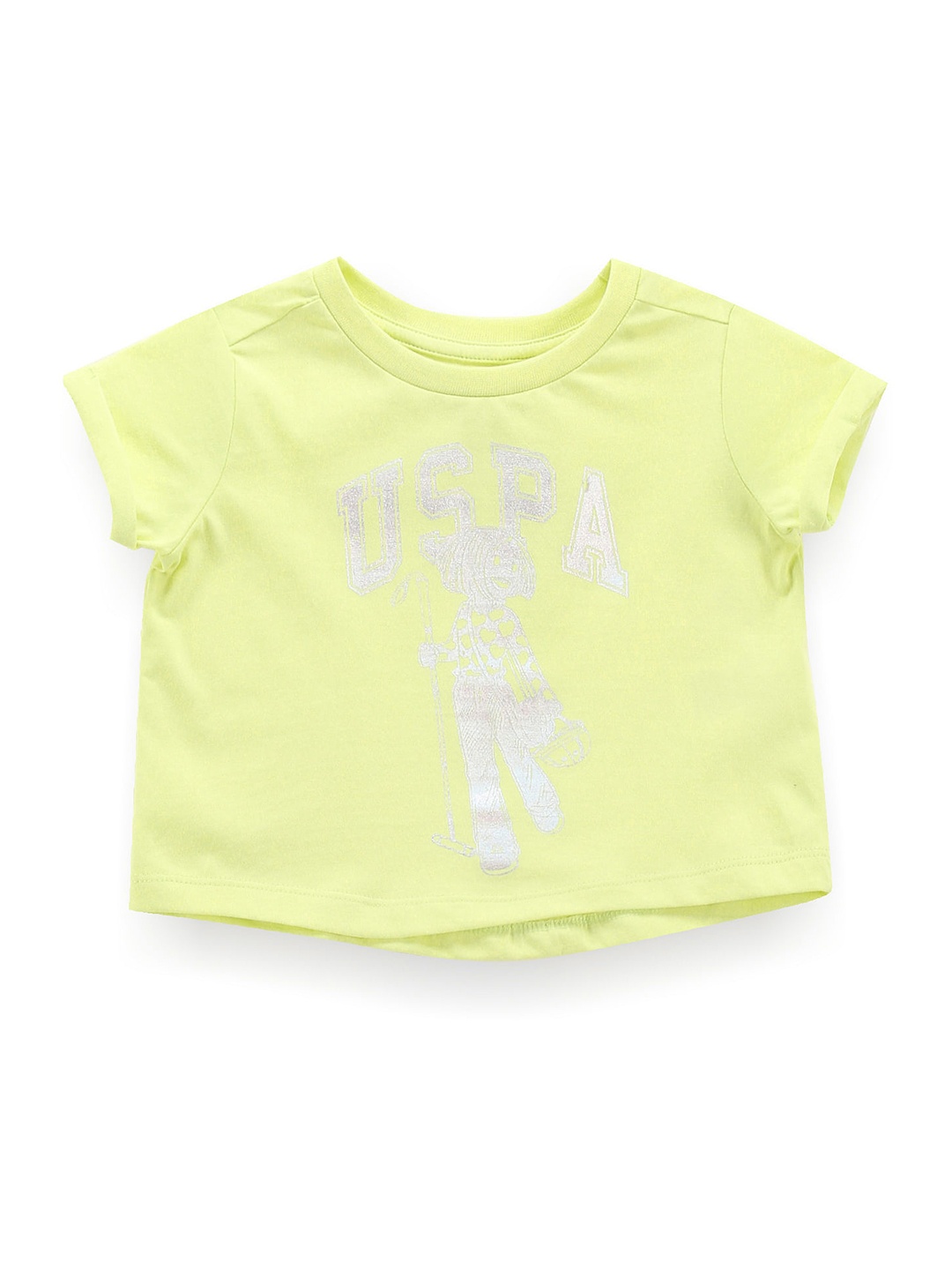 

U.S. Polo Assn. Kids Girls Printed Round Neck T-shirt, Green