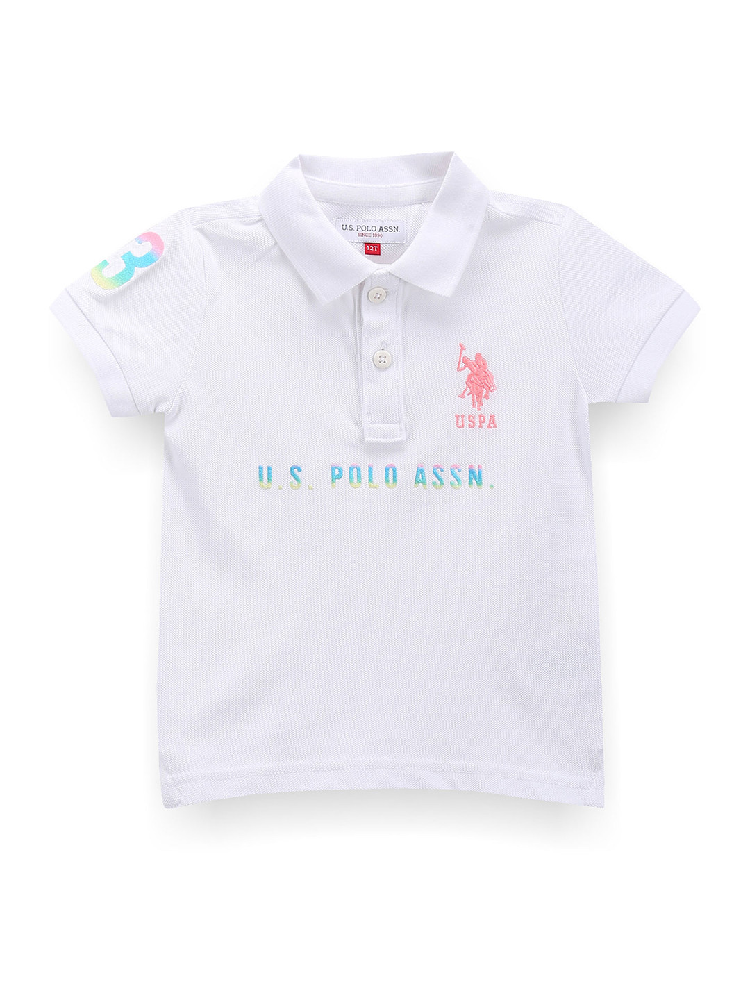 

U.S. Polo Assn. Kids Boys Polo Collar Applique T-shirt, White