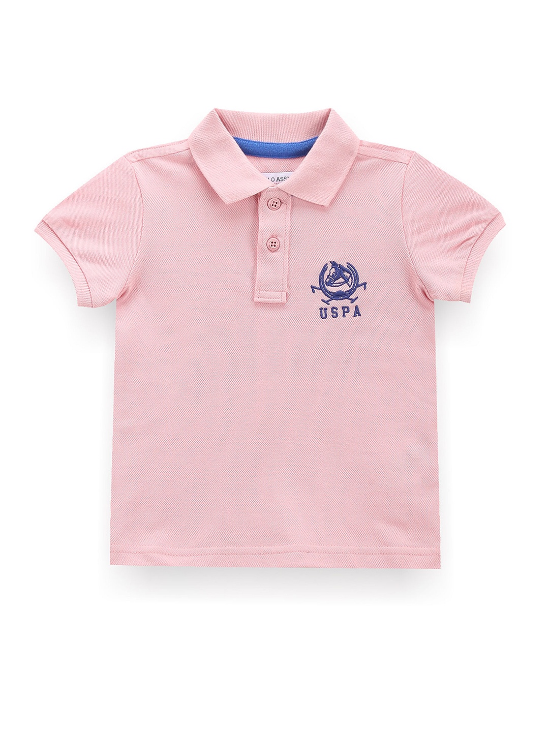 

U.S. Polo Assn. Kids Boys Embroidered Polo Collar Cotton T-shirt, Pink