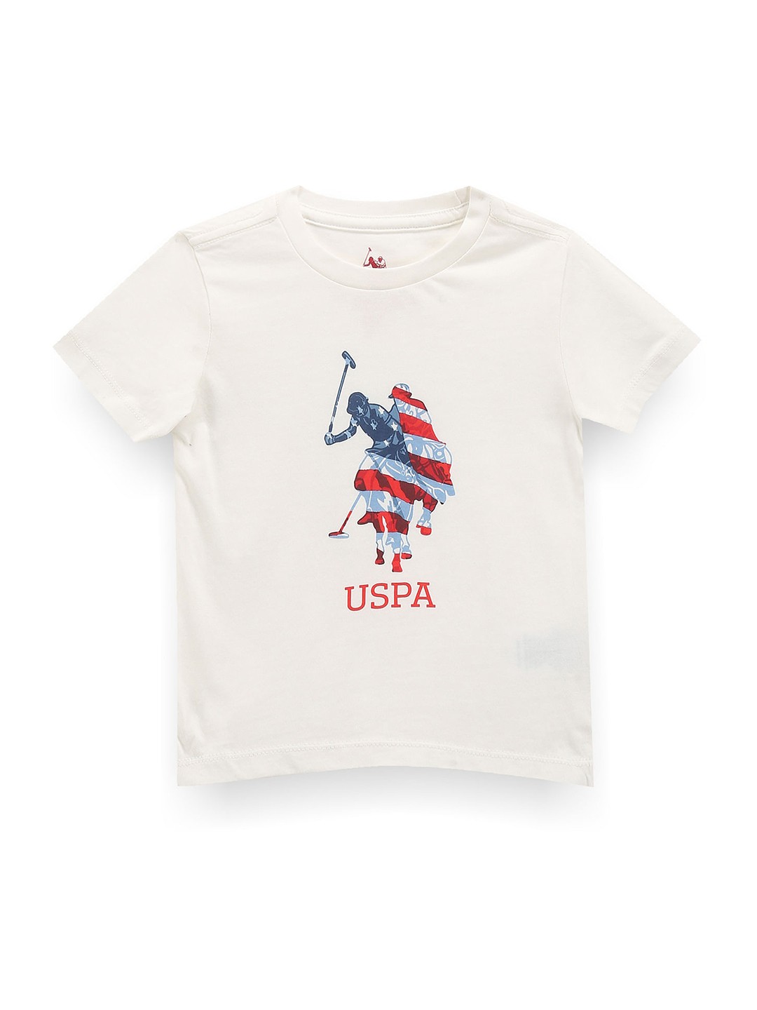 

U.S. Polo Assn. Kids Boys Printed Short Sleeves Cotton T-shirt, White
