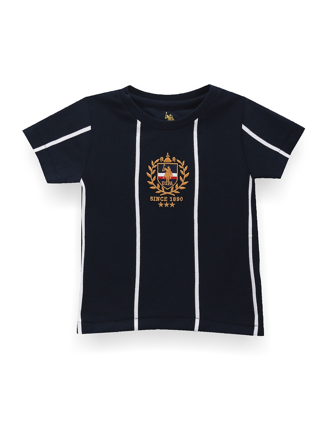 

U.S. Polo Assn. Kids Boys Printed Short Sleeves Cotton Applique T-shirt, Blue