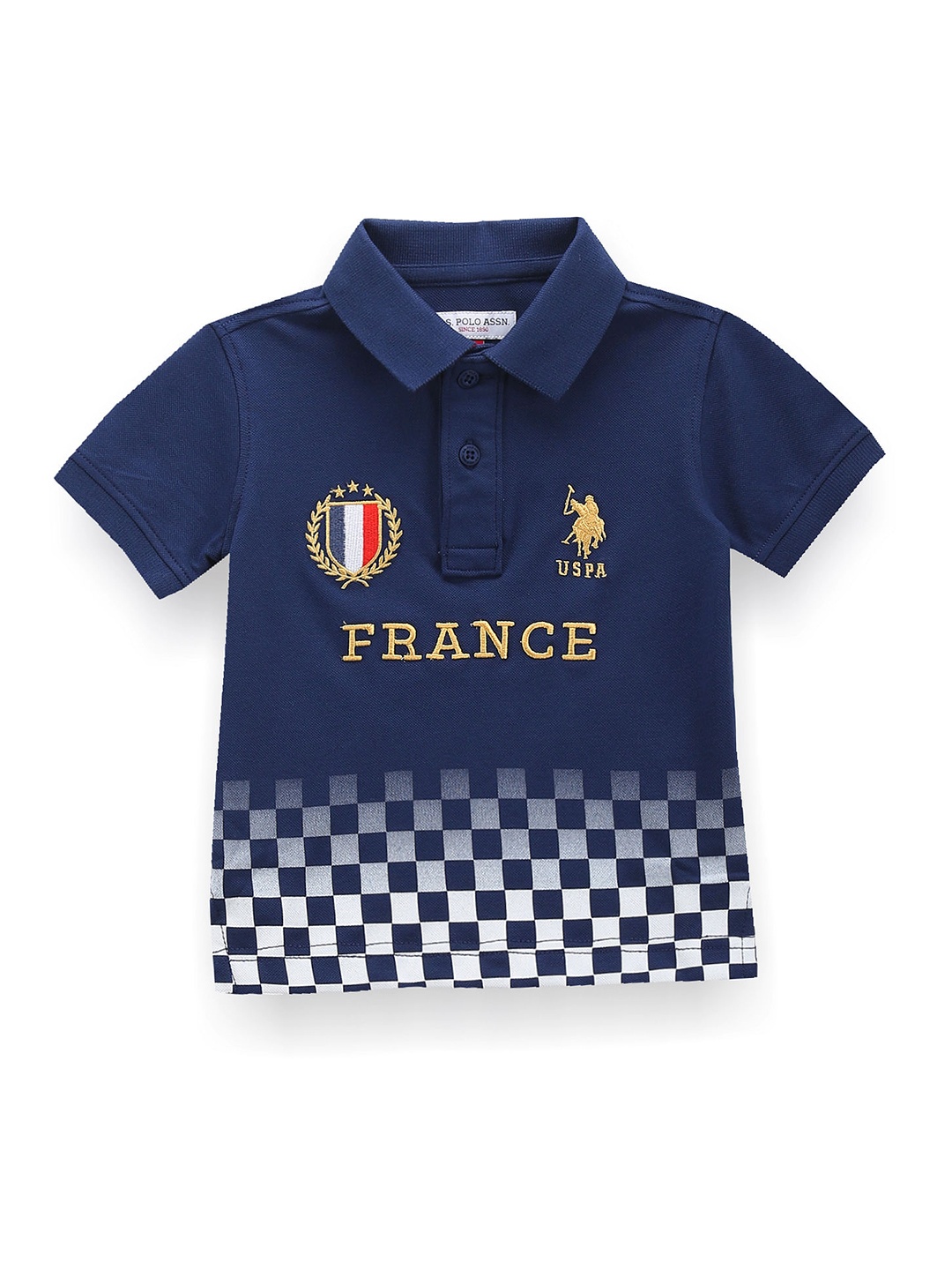 

U.S. Polo Assn. Kids Boys Printed Polo Collar Applique T-shirt, Blue