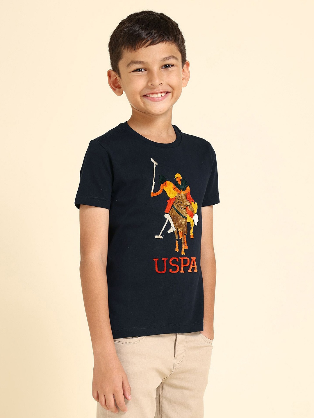 

U.S. Polo Assn. Kids Boys Embroidered Cotton T-shirt, Blue