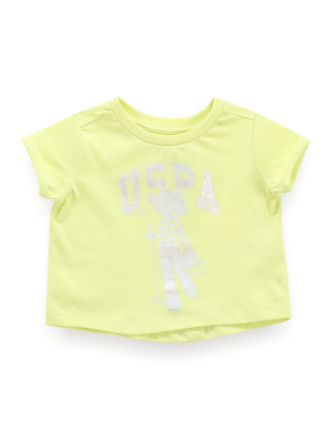 

U.S. Polo Assn. Kids Girls Printed Round Neck T-shirt, Green