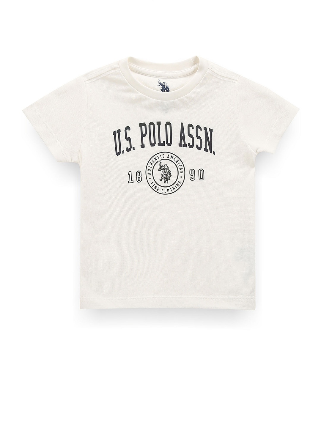 

U.S. Polo Assn. Kids Boys Typography Printed Short Sleeves Cotton T-shirt, White