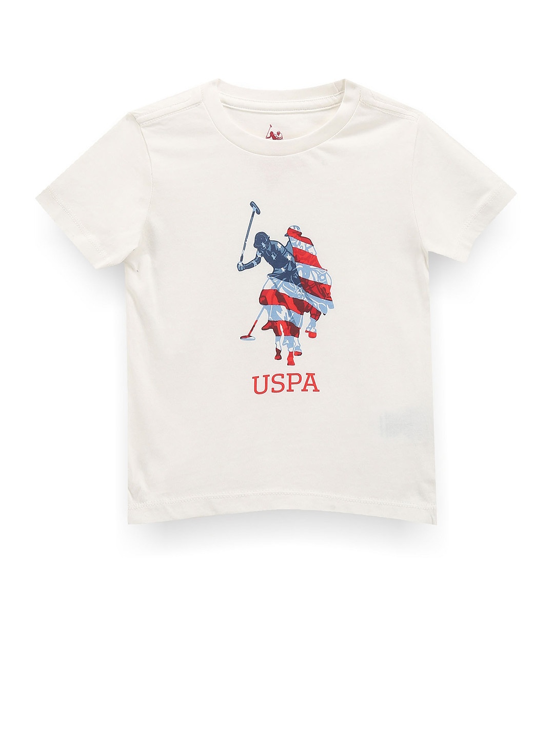 

U.S. Polo Assn. Kids Boys Printed Short Sleeves Cotton T-shirt, White