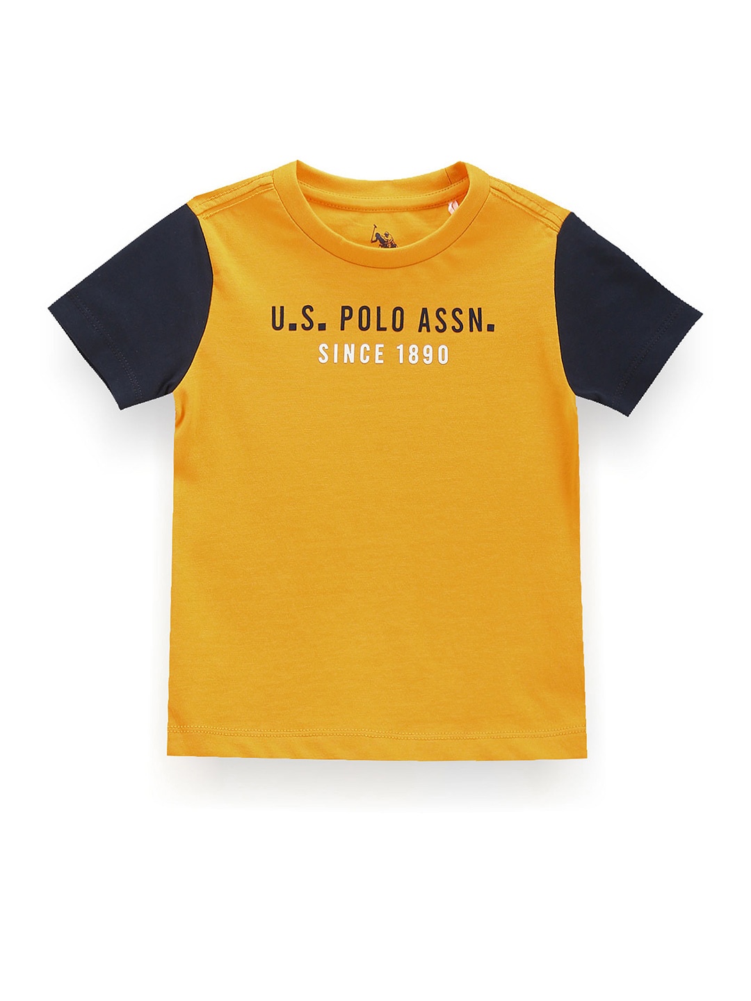 U.S. Polo Assn. Kids Boys Colour Block Logo T-Shirt, Yellow