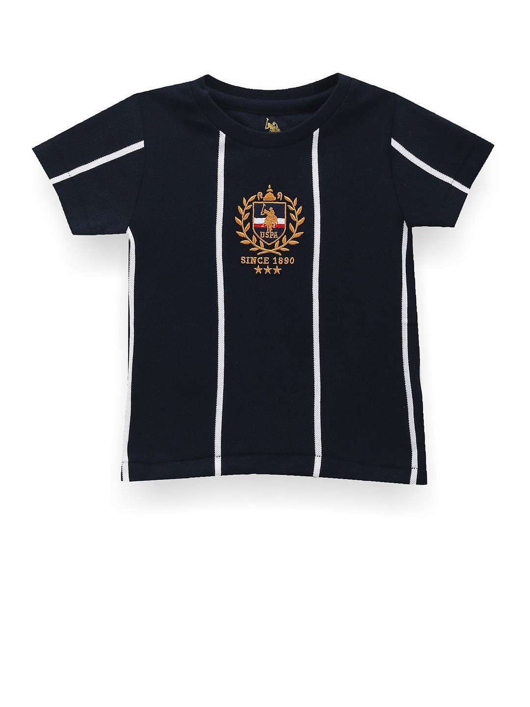 

U.S. Polo Assn. Kids Boys Printed Short Sleeves Cotton Applique T-shirt, Blue