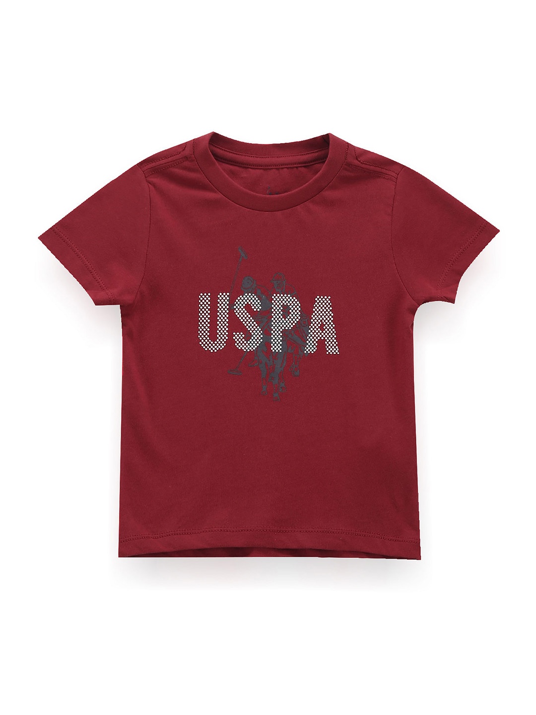 

U.S. Polo Assn. Kids Boys Typography Printed T-shirt, Red