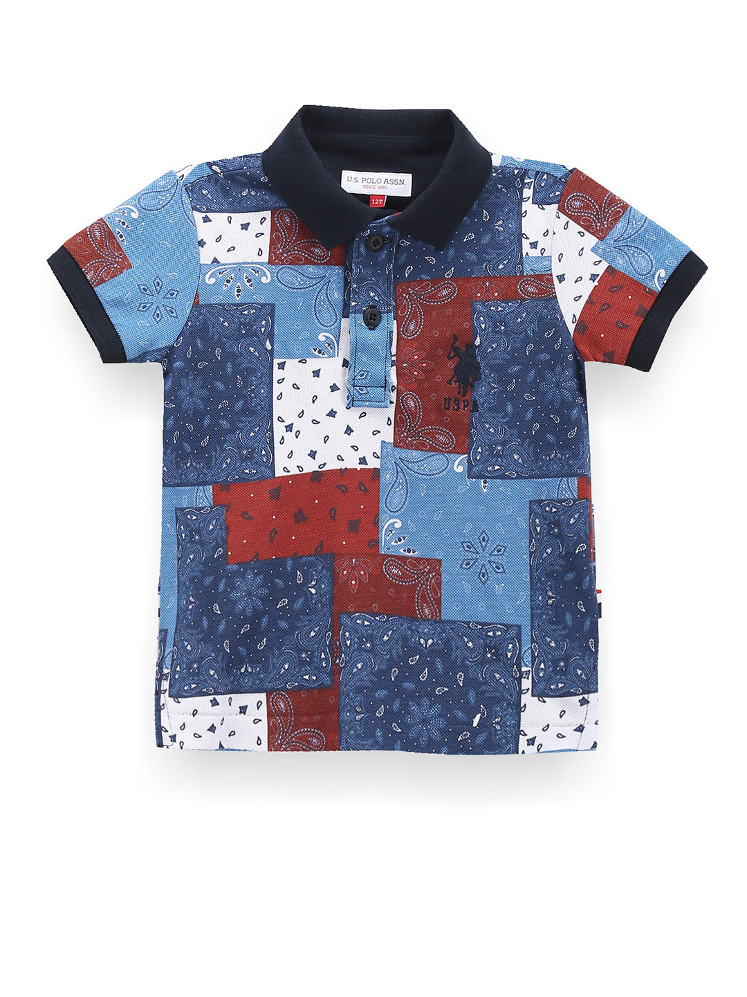 

U.S. Polo Assn. Kids Boys Printed Polo Collar T-shirt, Blue