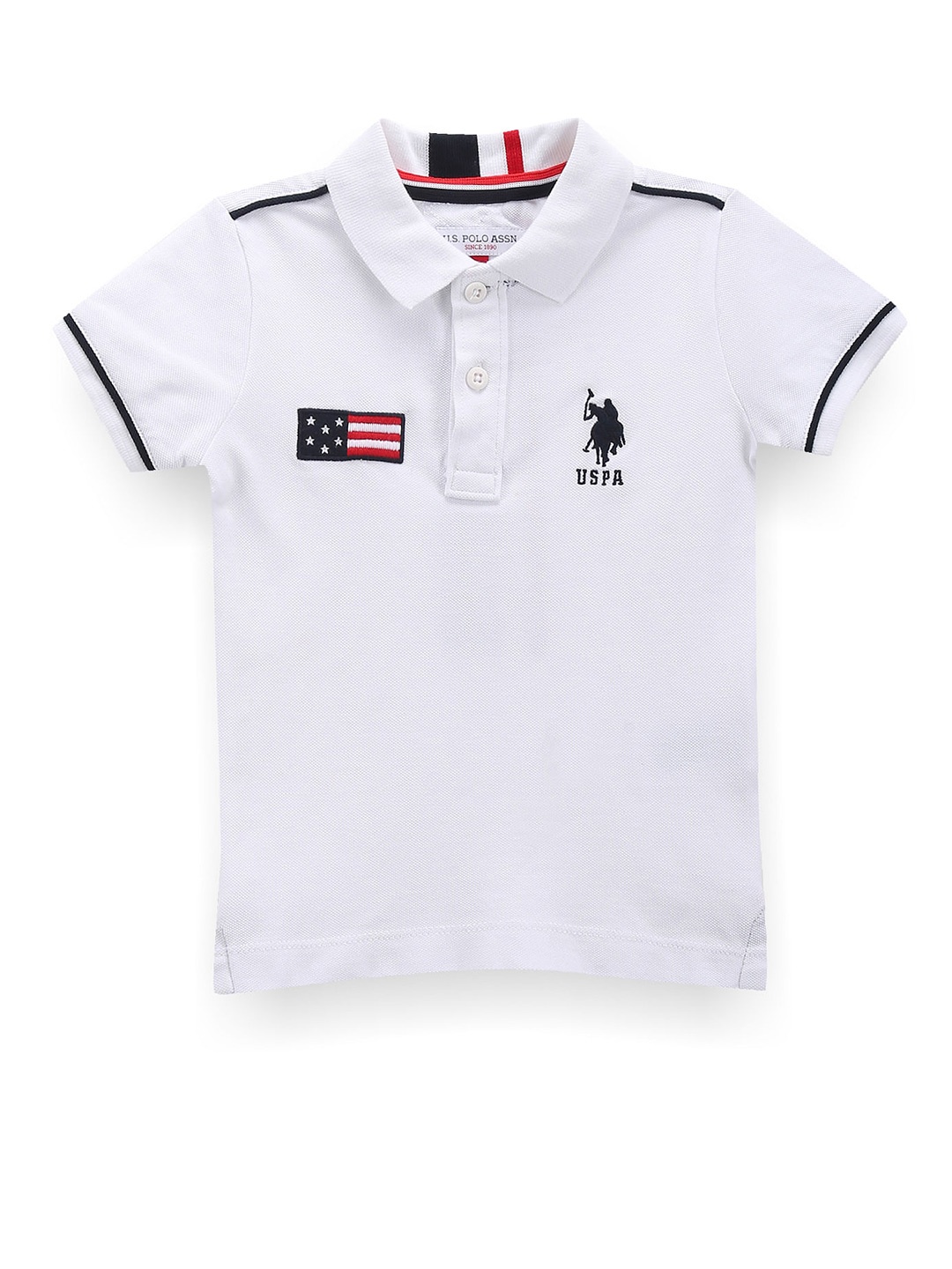 

U.S. Polo Assn. Kids Boys Polo Collar Short Sleeves Cotton T-shirt, White