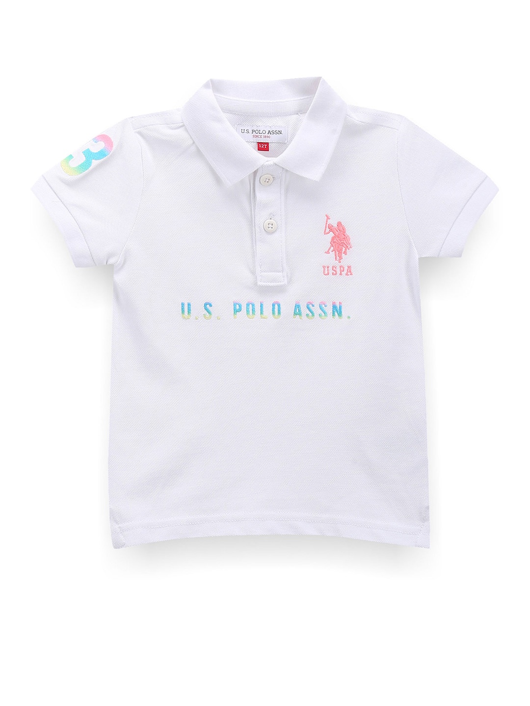 

U.S. Polo Assn. Kids Boys Polo Collar Cotton T-shirt, White
