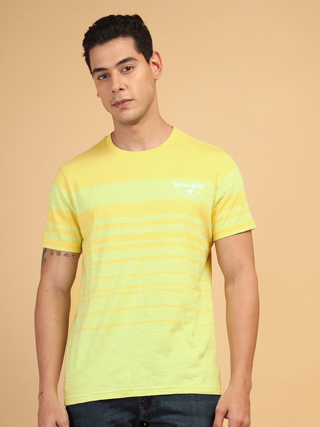 

Wrangler Men Striped Pockets T-shirt, Yellow