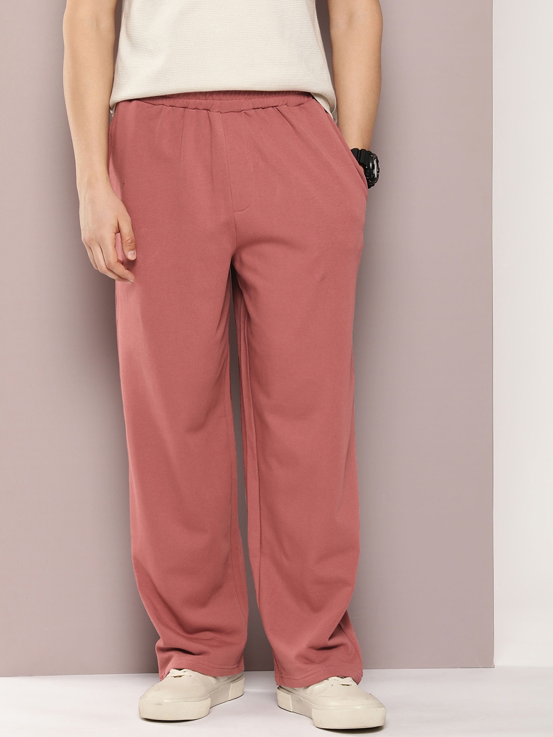 

DILLINGER Men Super Soft Cotton Extra Baggy Korean Pant, Rose