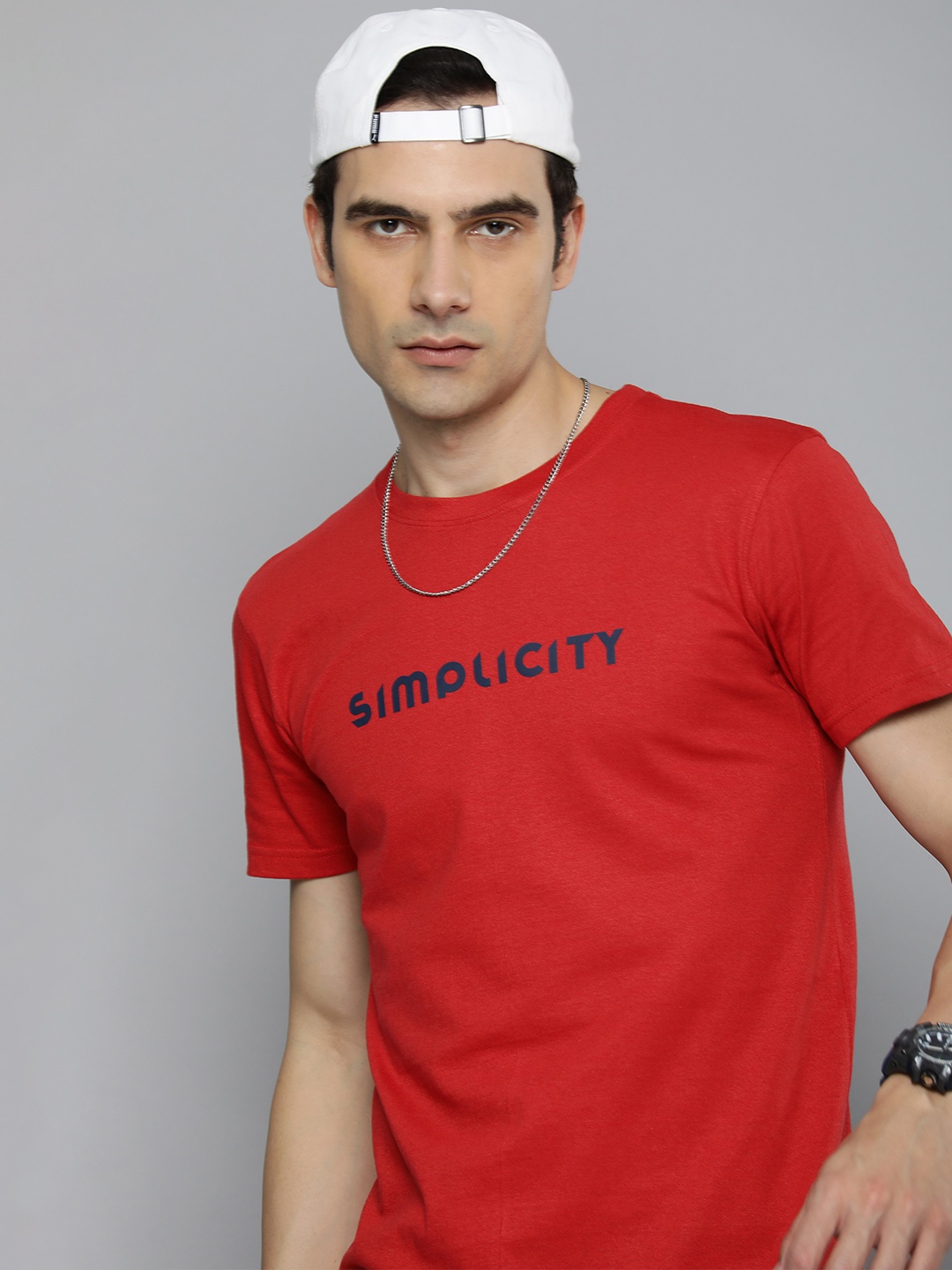 

R.Code by The Roadster Life Co. Men Typography Printed T-shirt, Red