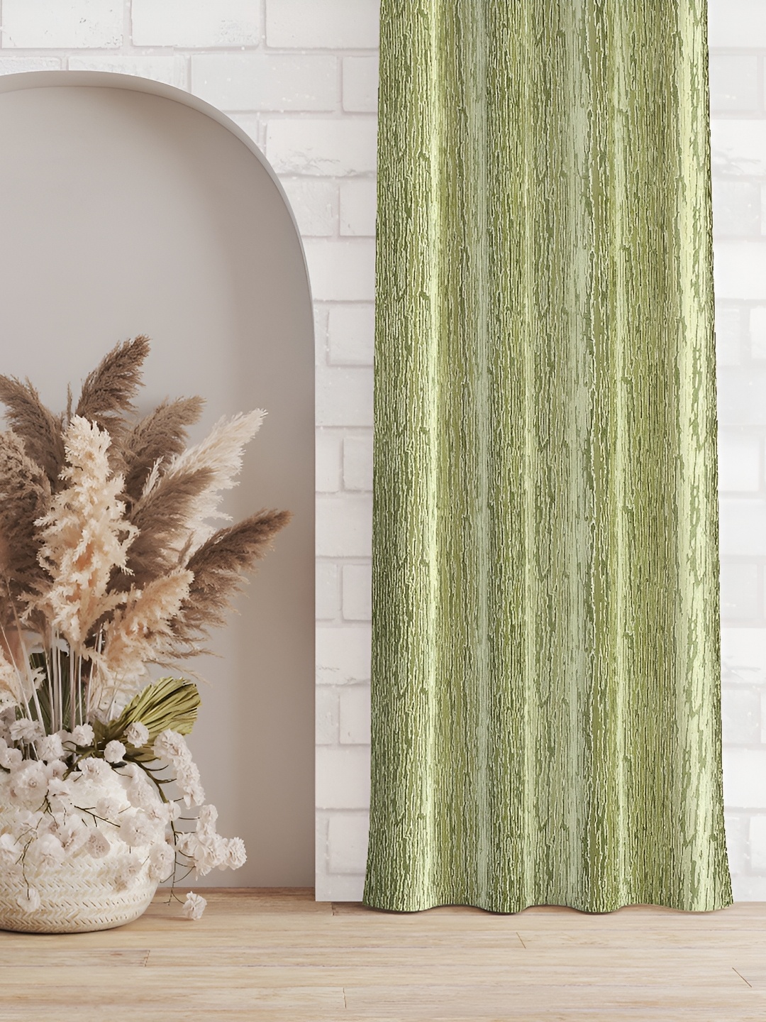 

Galaxy Home Decor Green Floral Room Darkening Door Curtain