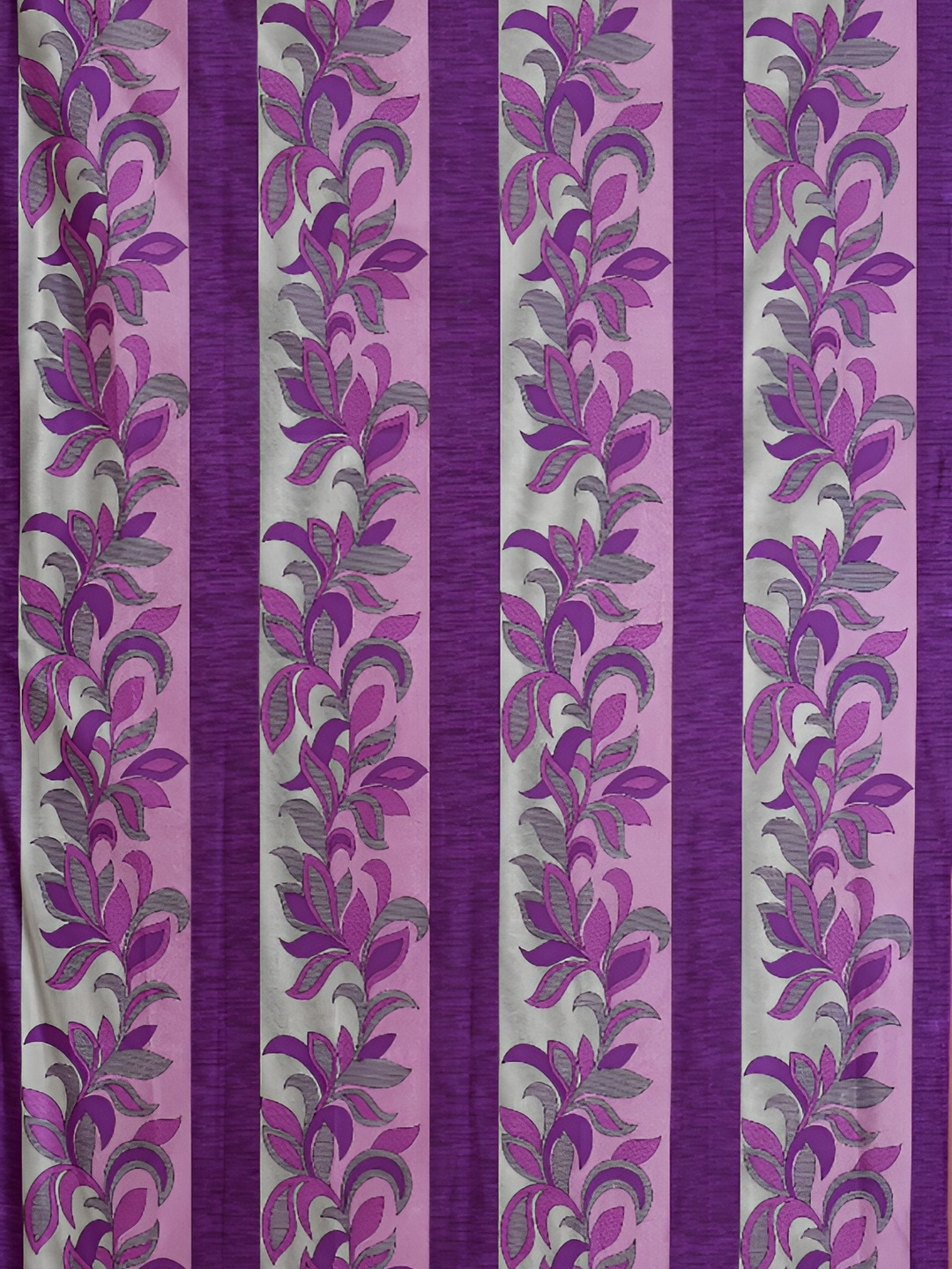 

Galaxy Home Decor Purple Set of 3 Floral Room Darkening Door Curtain