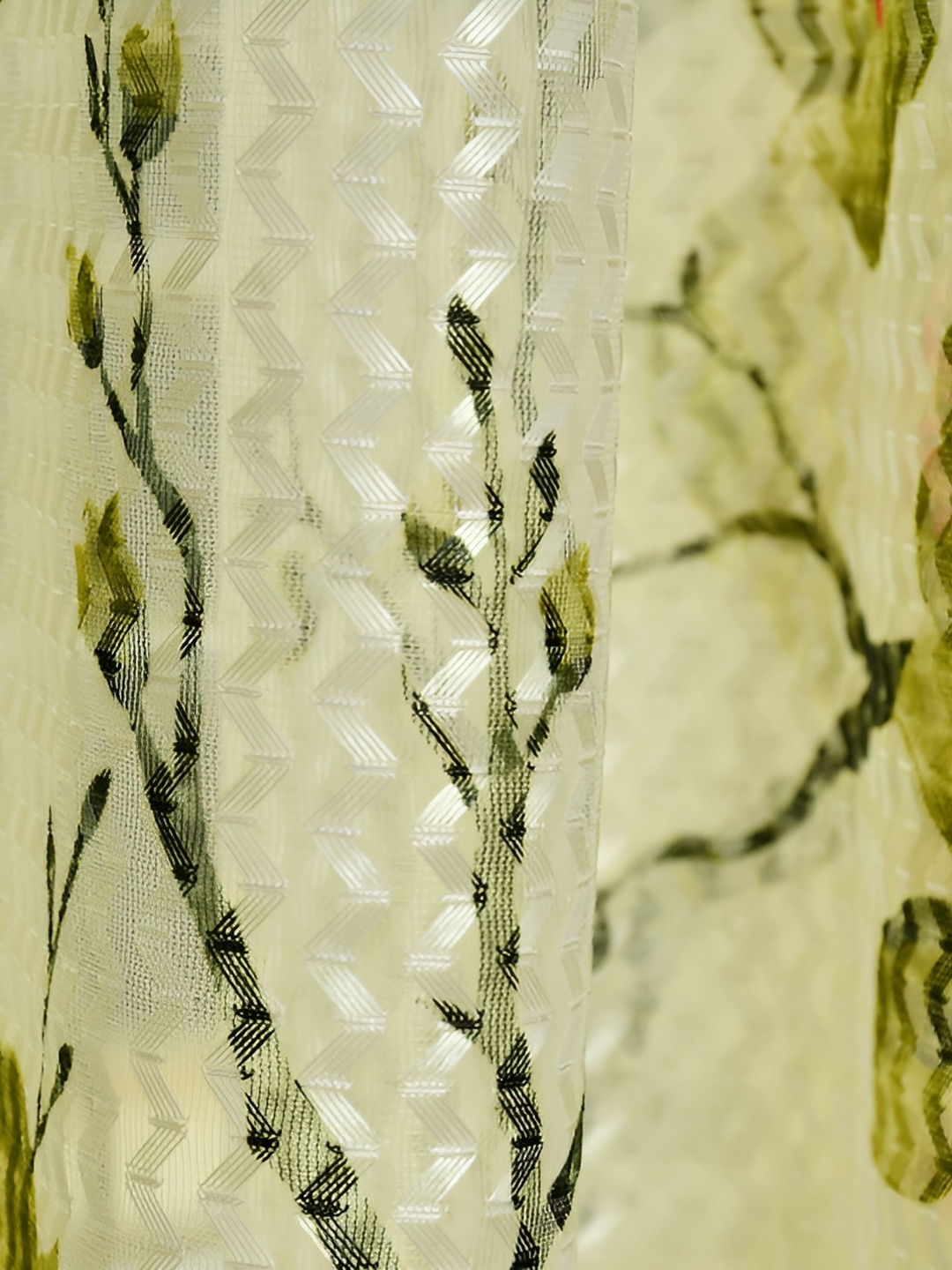 

Galaxy Home Decor Green 3 Pieces Floral Room Darkening Window Curtain
