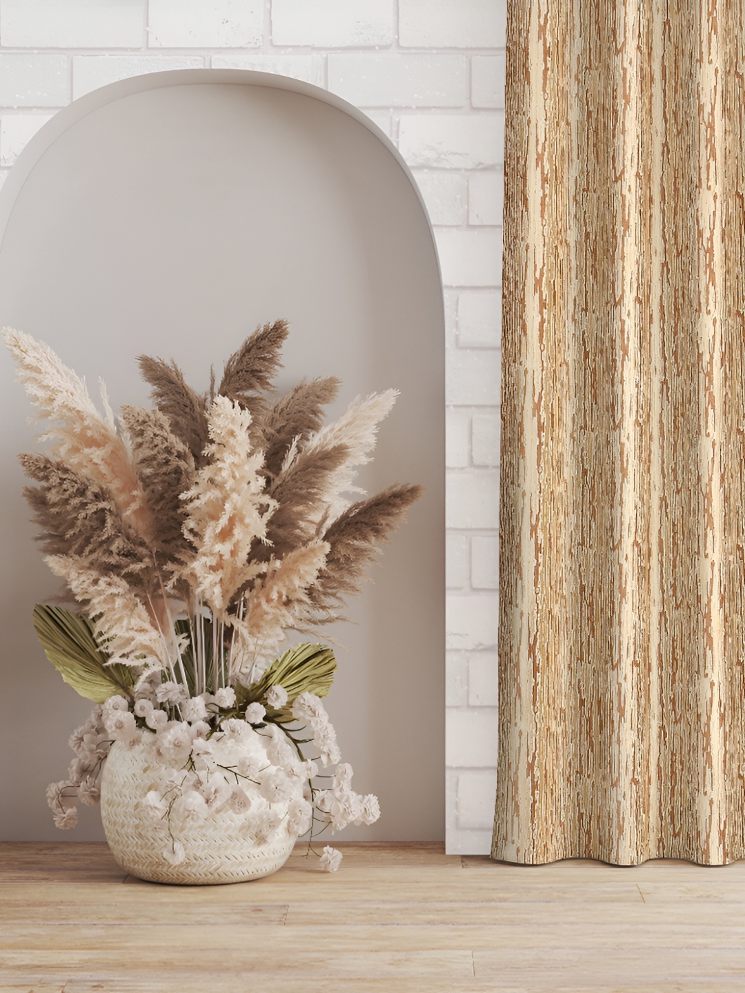 

Galaxy Home Decor Gold-Toned Set of 3 Floral Room Darkening Door Curtain