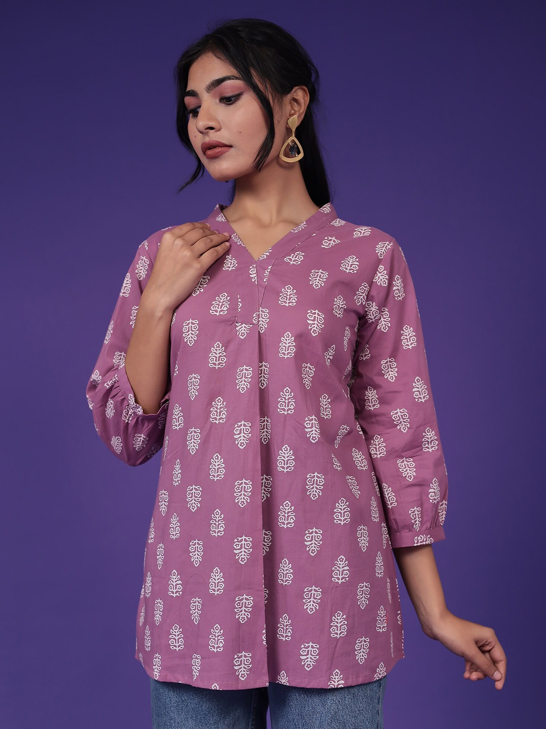 

ZARI Printed Ethnic Tunic, Purple