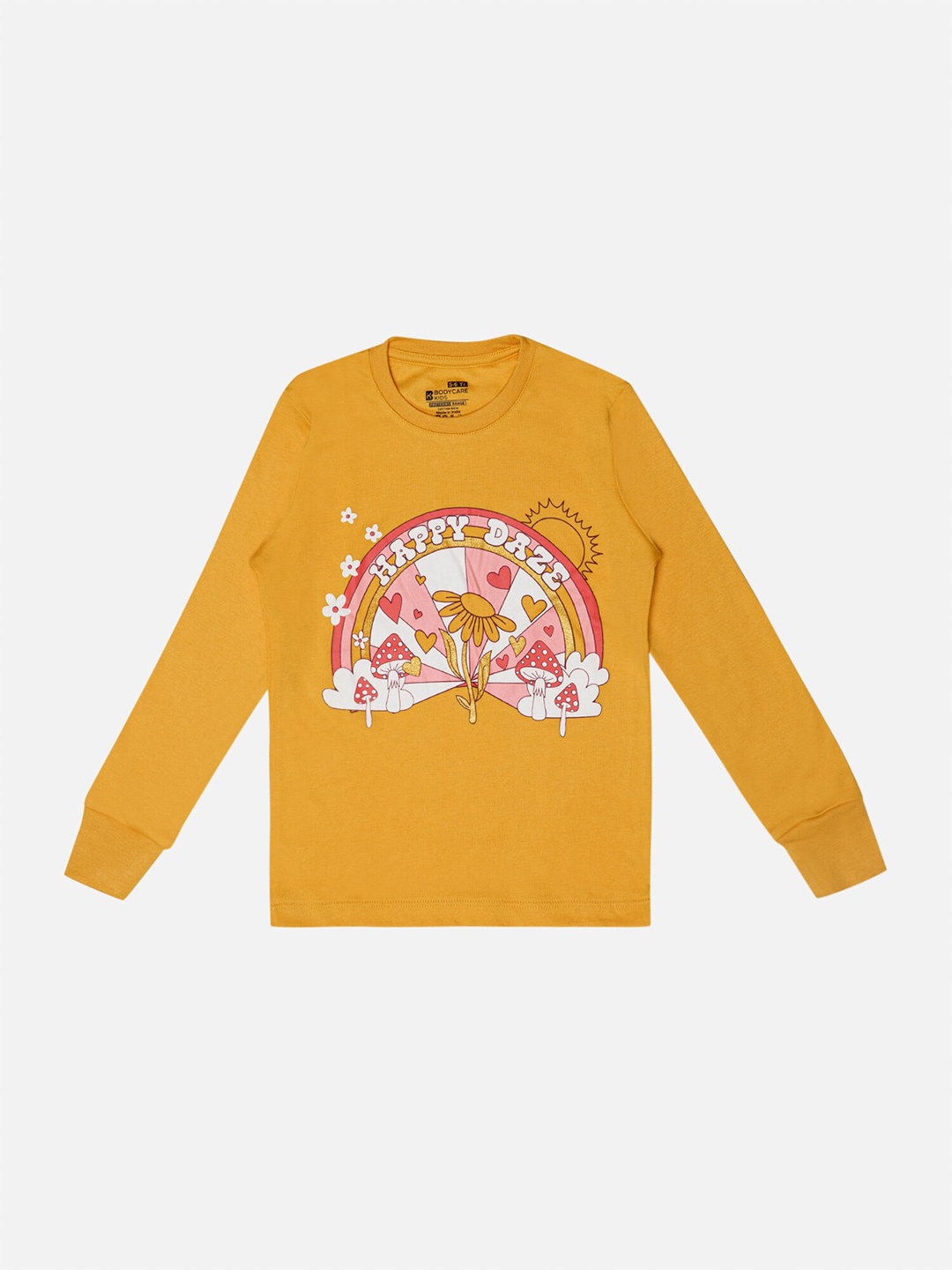 

Bodycare Girls Graphic Printed Cotton T-shirt, Yellow