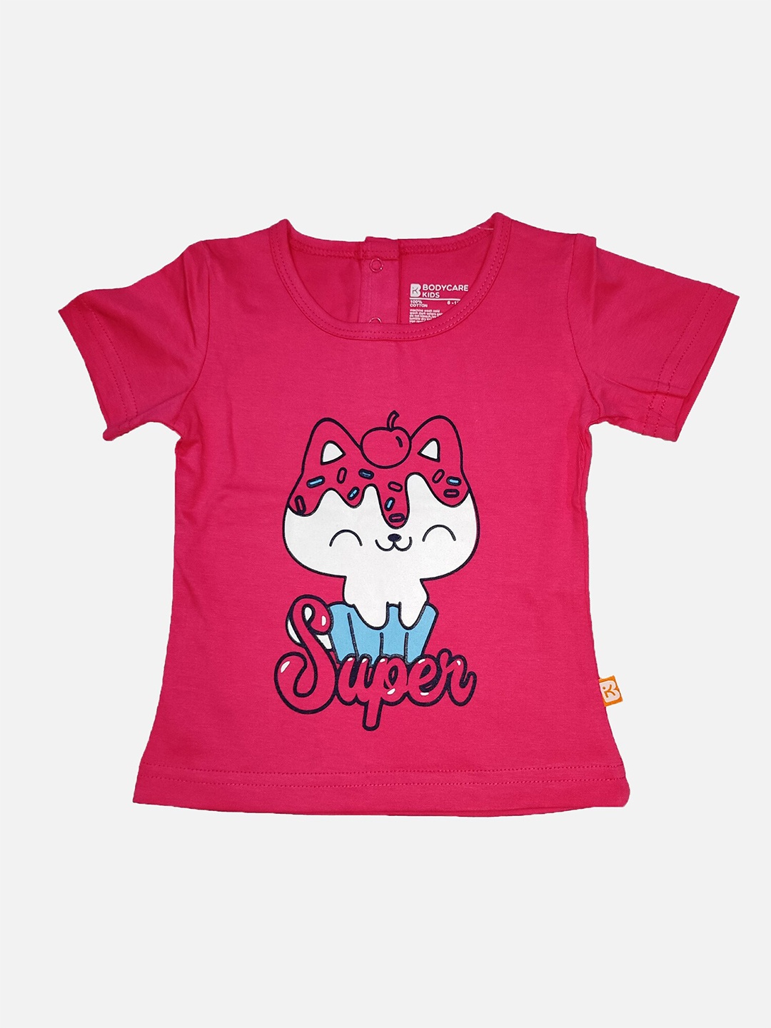 

Bodycare Girls Graphic Printed Cotton T-shirt, Fuchsia