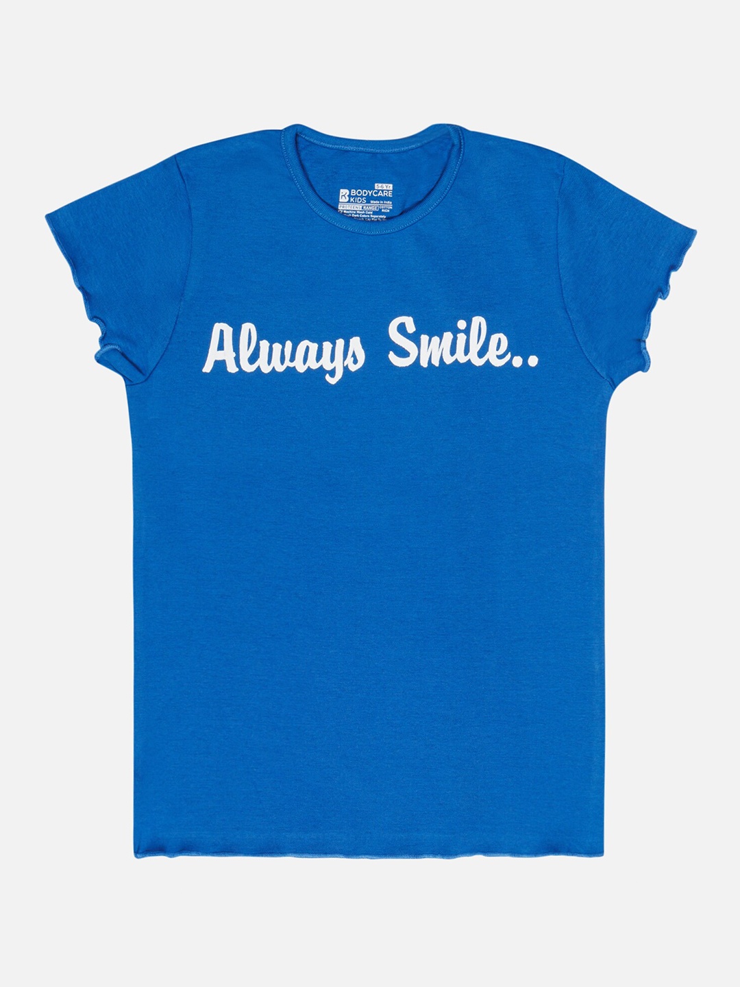 

Bodycare Girls Typography Printed Cotton T-shirt, Blue