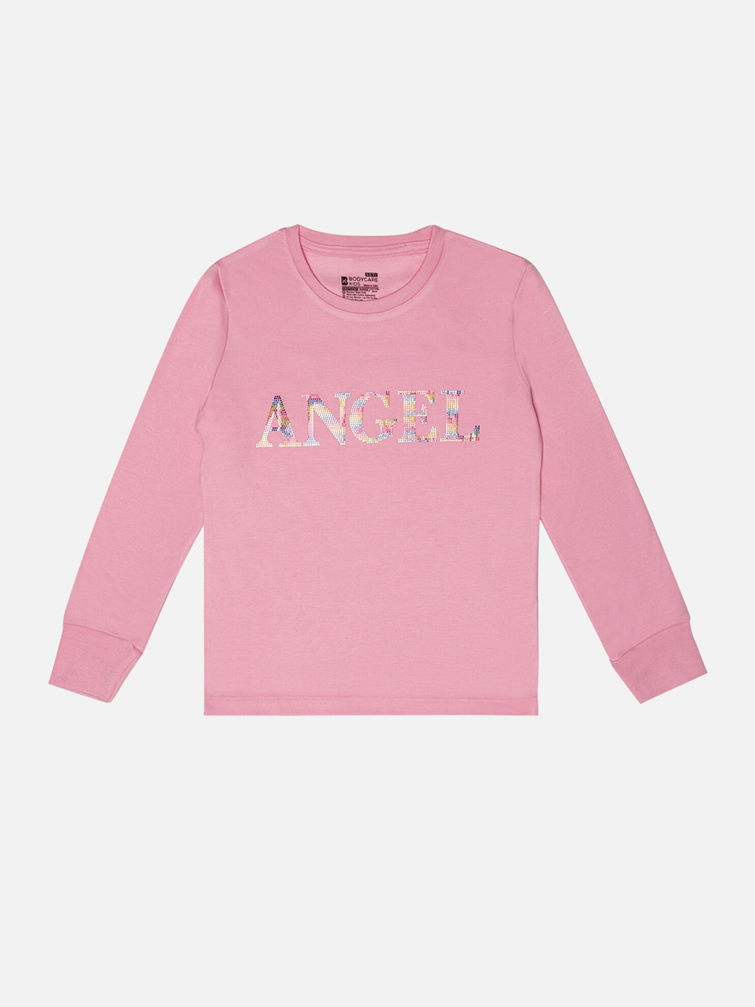 

Bodycare Girls Typography Printed Cotton T-shirt, Pink