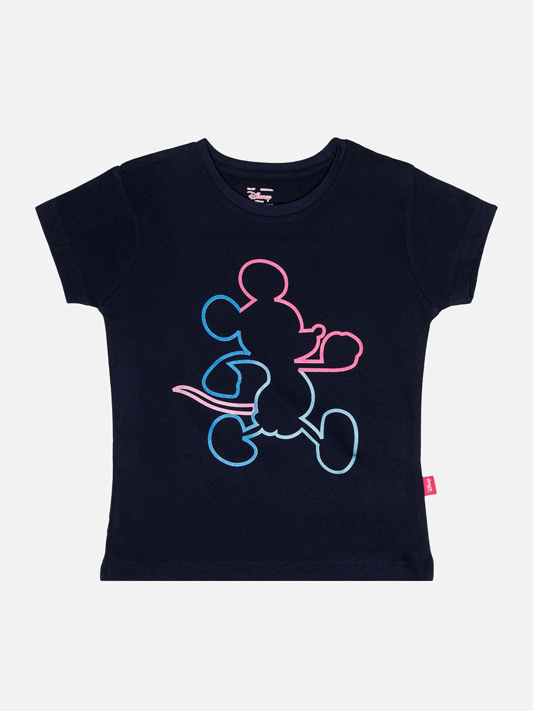 

Bodycare Girls Printed Cotton T-shirt, Navy blue