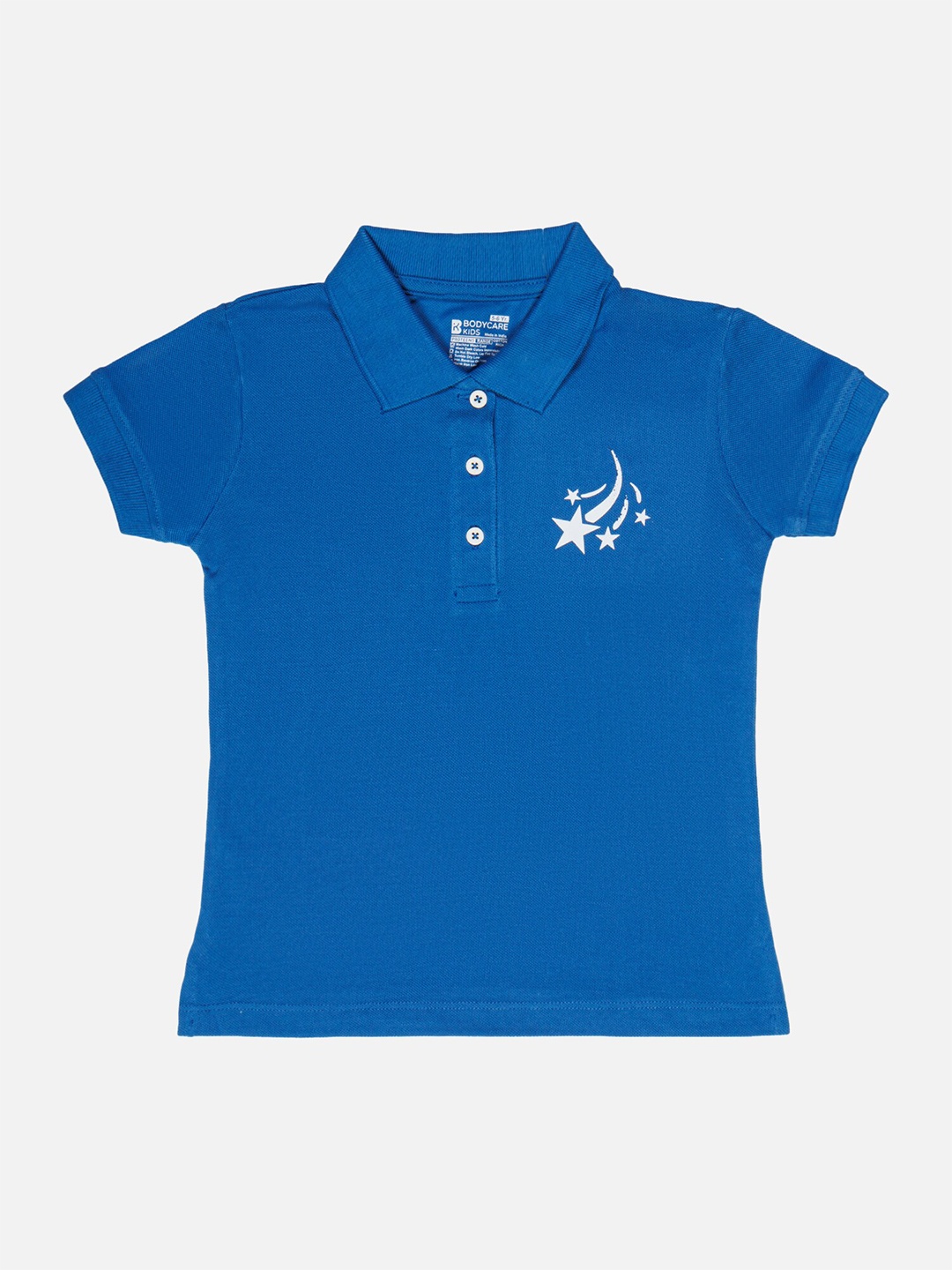 

Bodycare Girls Polo Collar Short Sleeves Cotton T-shirt, Blue