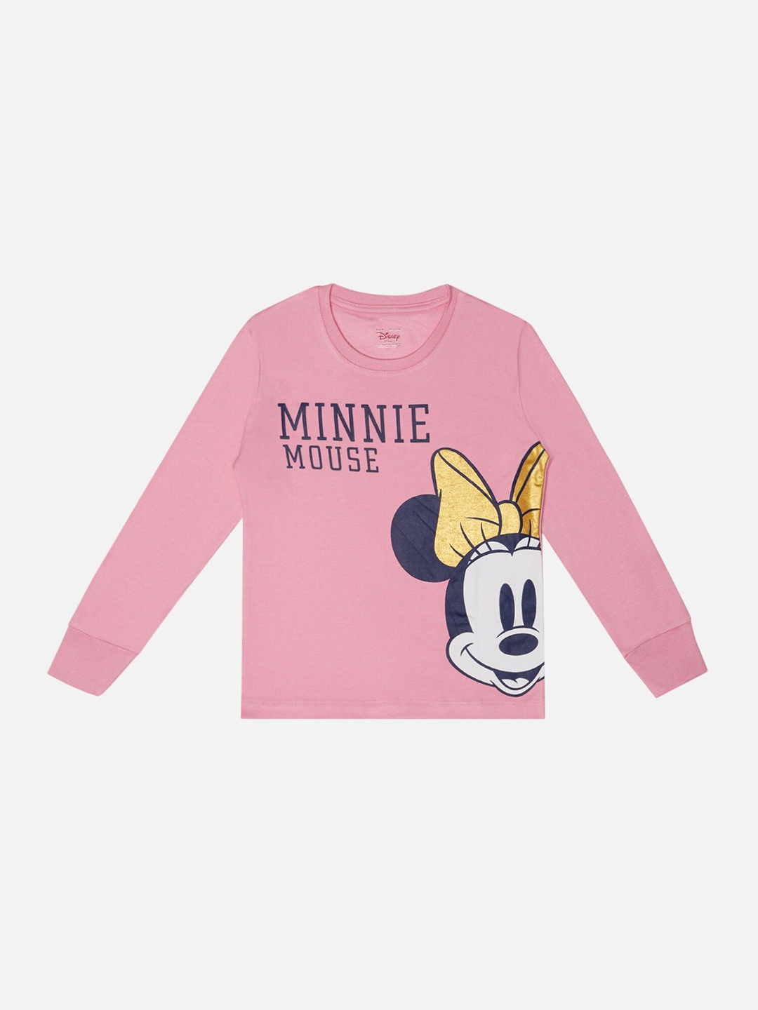 

Bodycare Girls Minnie & Friends Printed Round Neck Long Sleeves Cotton T-shirt, Pink