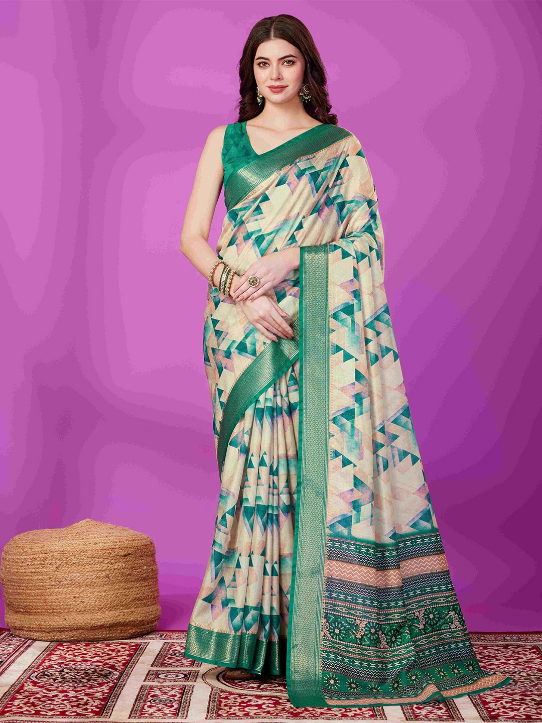 

PHEASANT Saree, Green