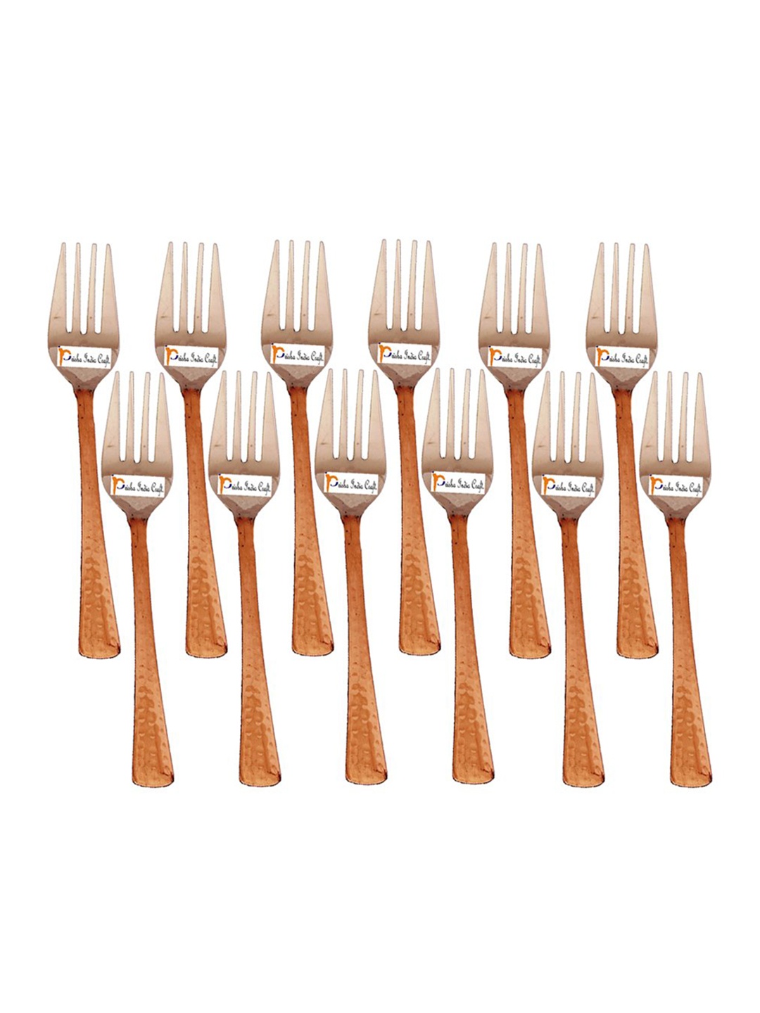 

PRISHA INDIA CRAFT 12Pcs Brown Stainless Steel Fork