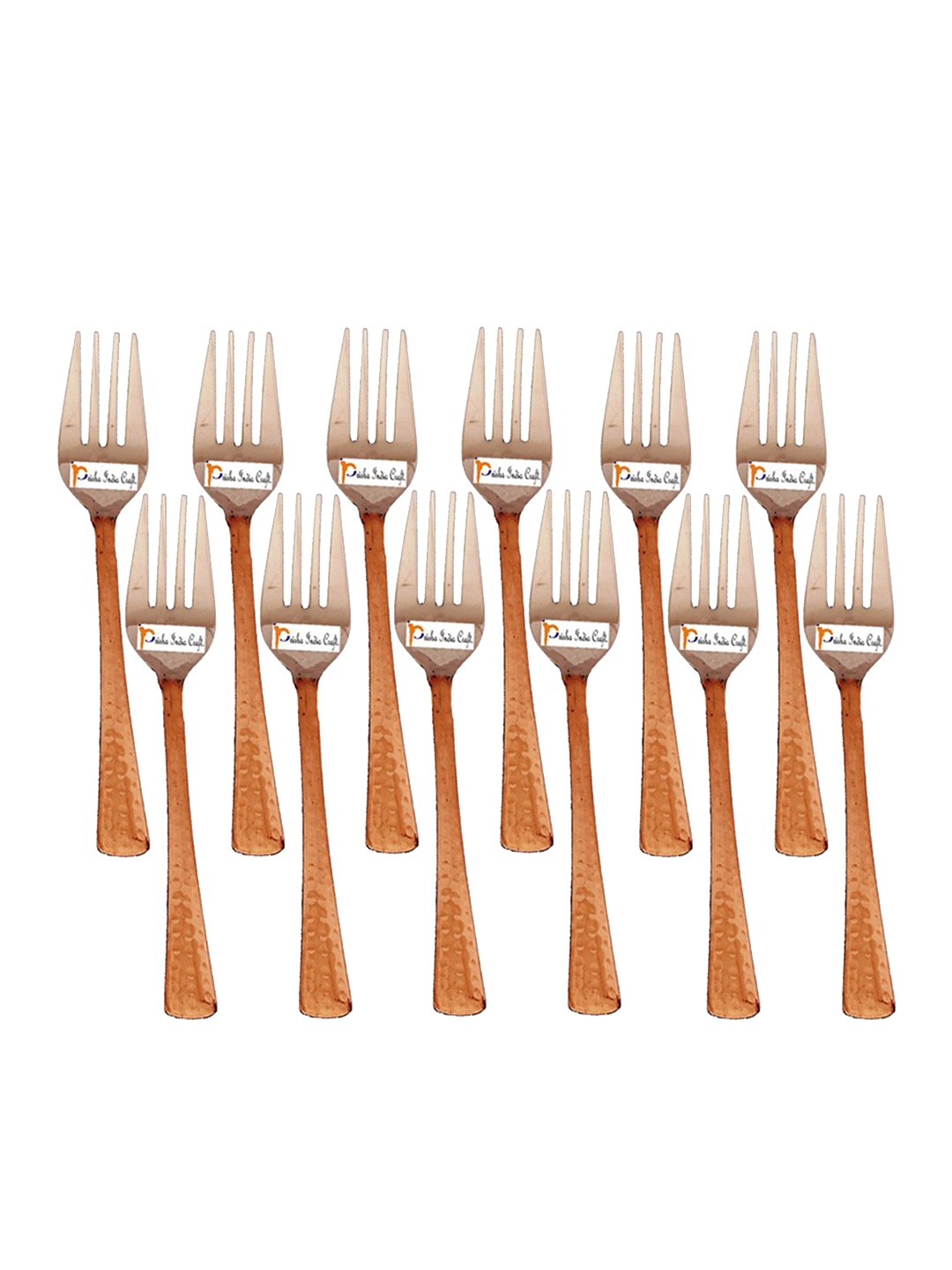 

PRISHA INDIA CRAFT 12Pcs Brown Stainless Steel Fork