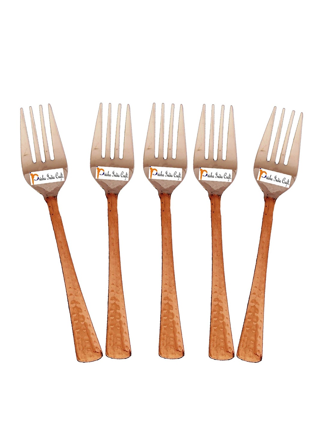 

PRISHA INDIA CRAFT 5-Pcs Brown Hammered Stainless Steel Cutlery