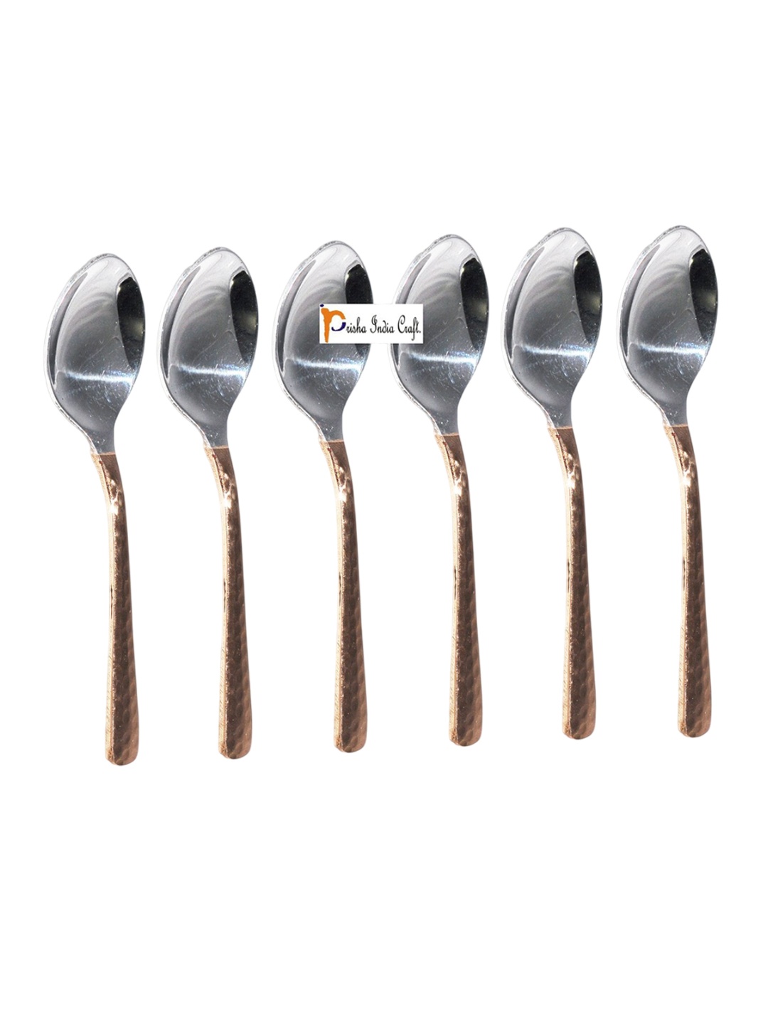 

PRISHA INDIA CRAFT 6Pcs Brown Stainless Steel Spoons