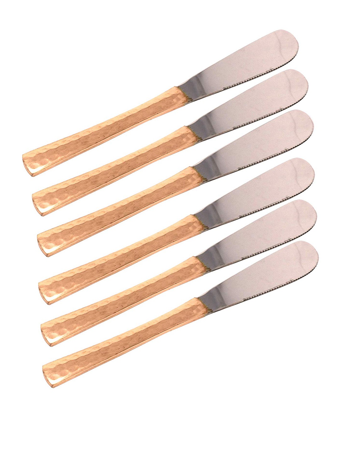 

PRISHA INDIA CRAFT Set Of 6 Brown Stainless Steel Dessert Knifes