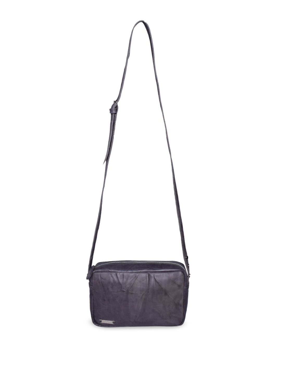 

STRUTT Textured Leather Structured Sling Bag, Grey