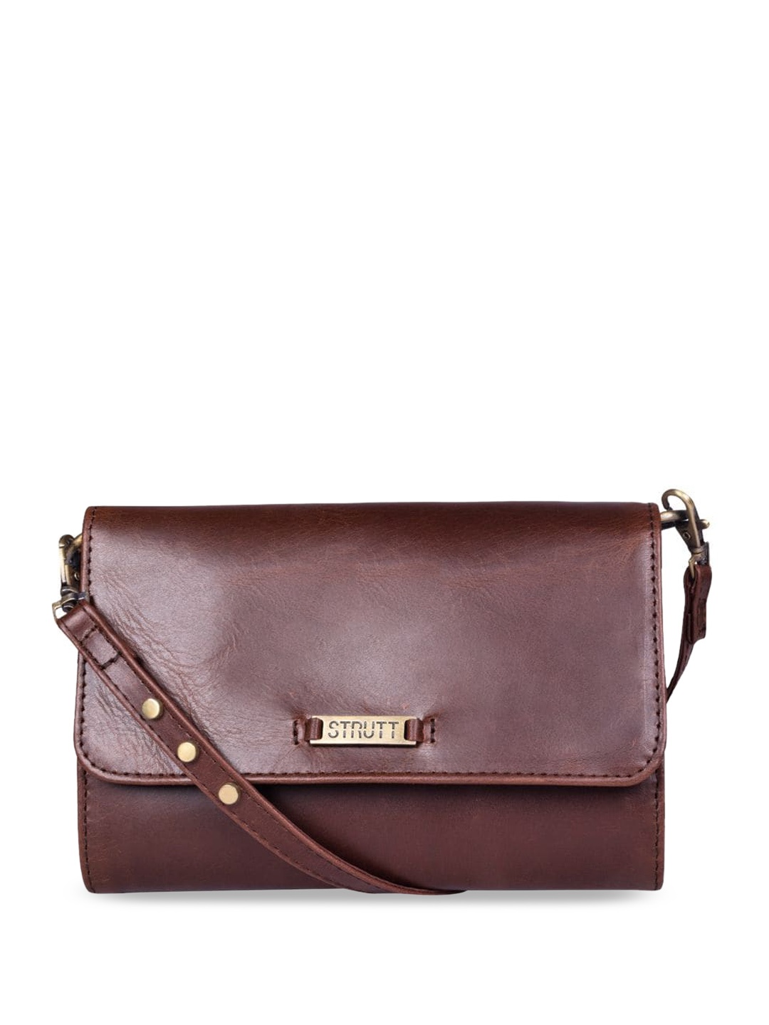 

STRUTT Women Leather Envelope Wallet, Brown