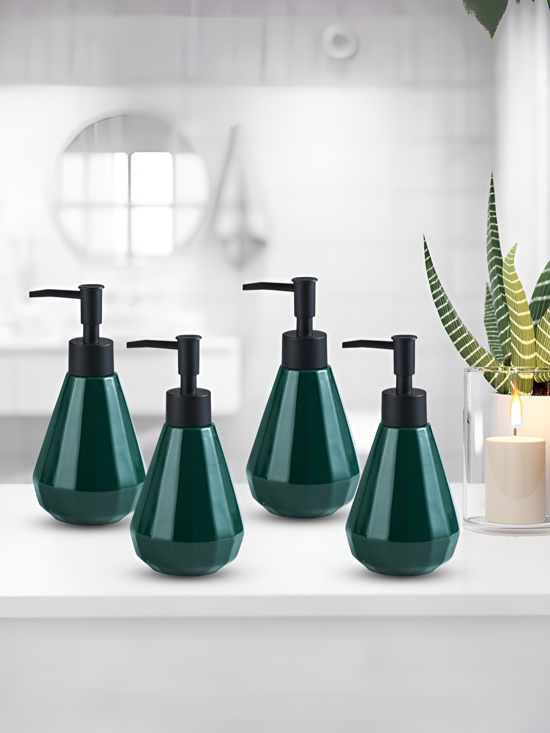 

The Better Home Green 4 Pieces Ceramic Soap Dispenser