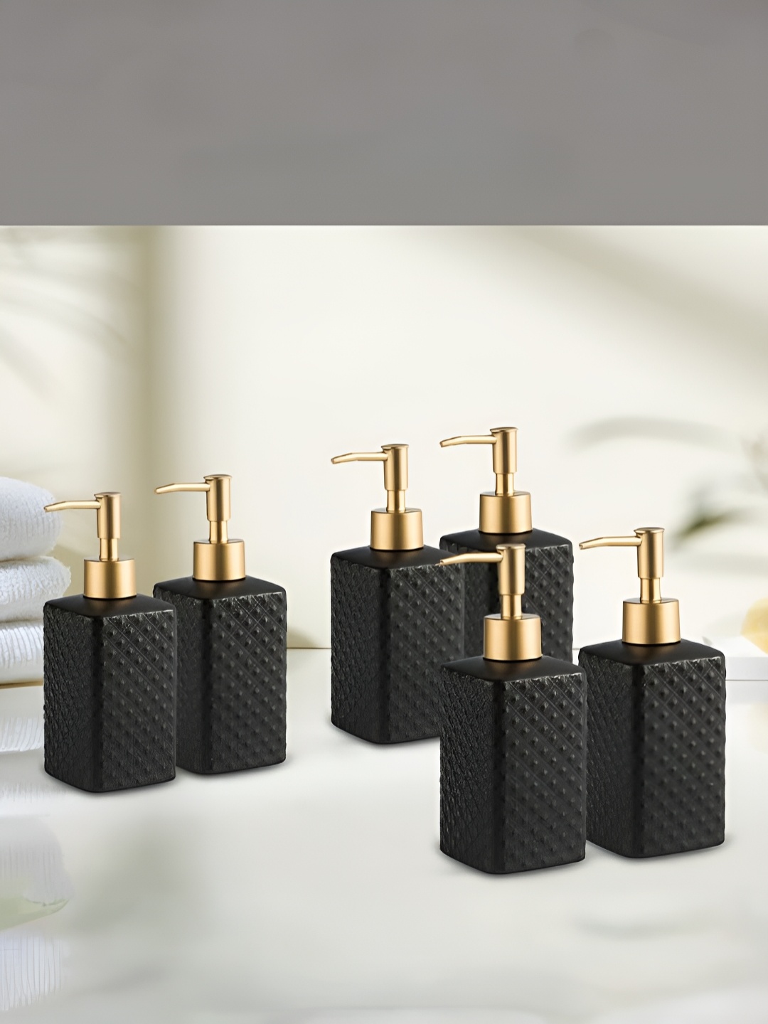 

The Better Home Black 6 Pcs Ceramic Soap Dispenser 350ml