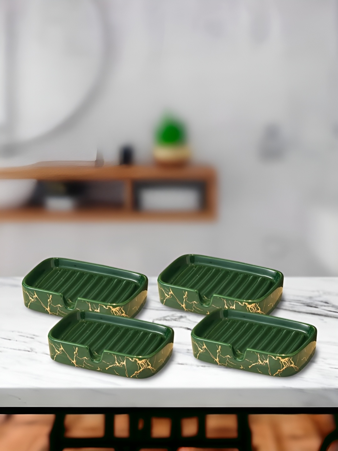 

The Better Home Green 4 Pcs Ceramic Soap Dish