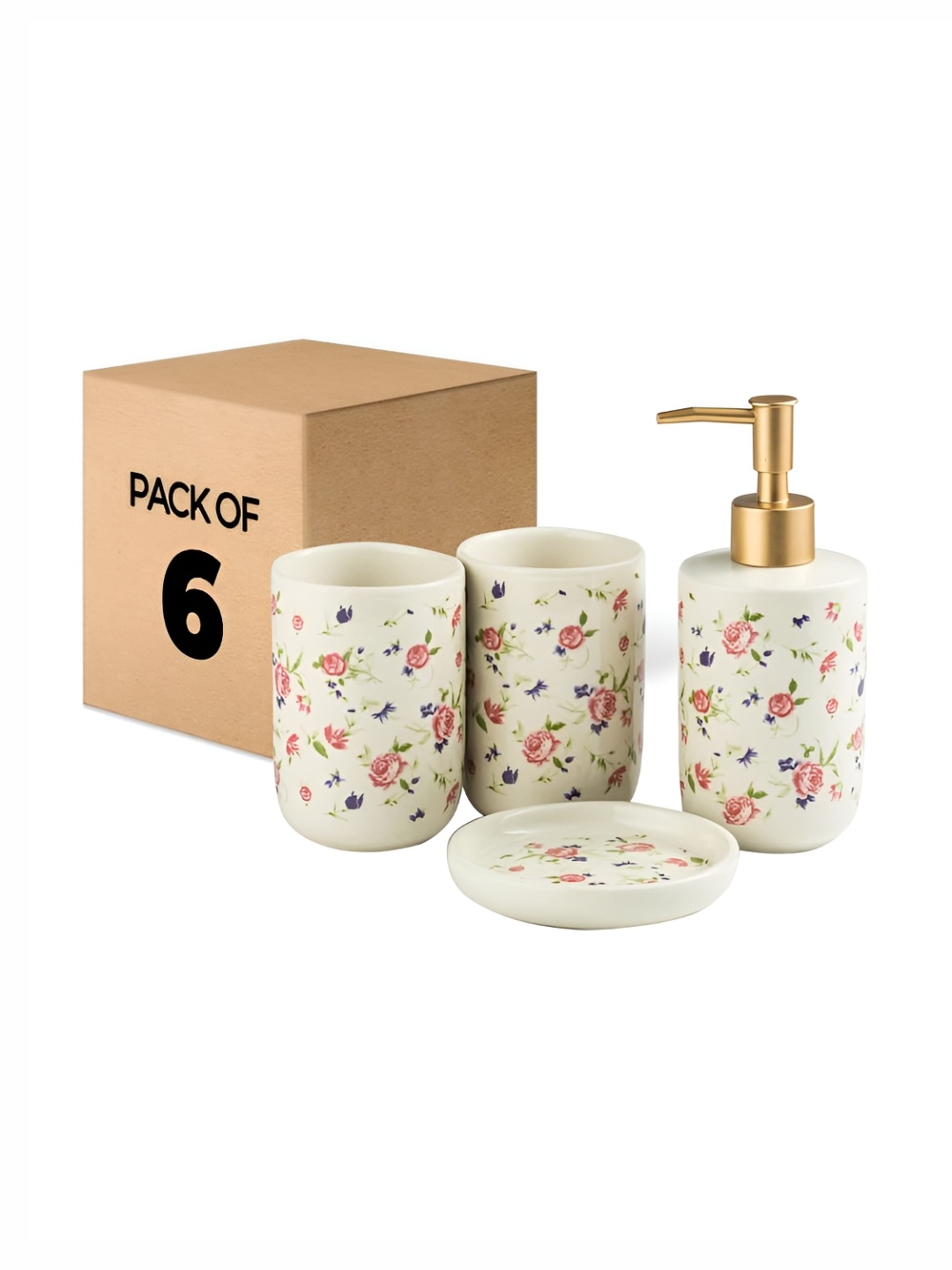 

The Better Home White 4 Pcs Ceramic Soap Dispenser