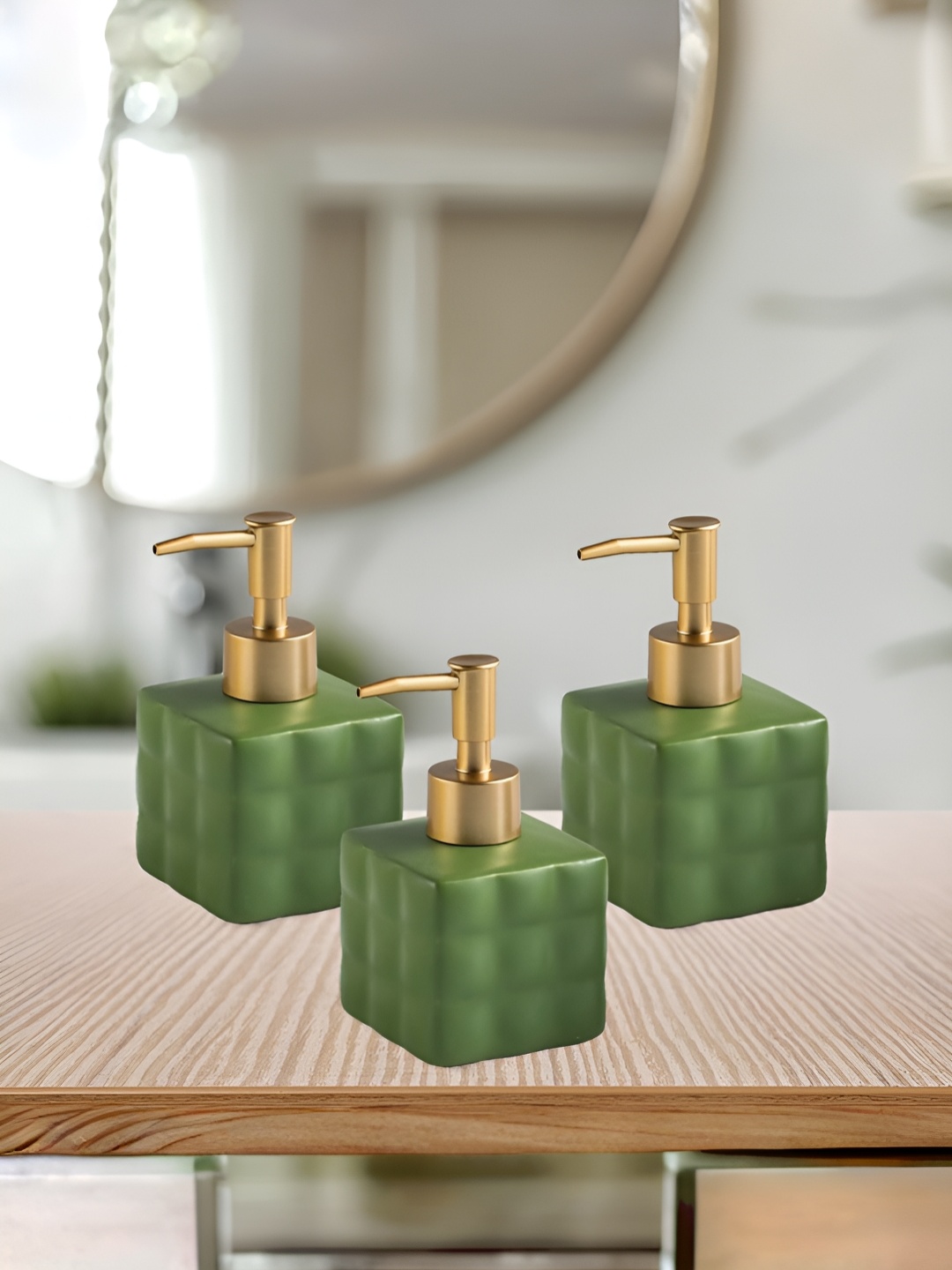 

The Better Home Green 3 Pcs Ceramic Soap Dispenser 220ml